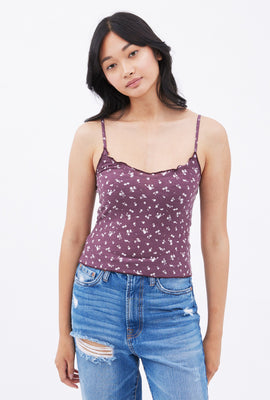 Camisole AERO à imprimé fleuri avec bordure ondulée