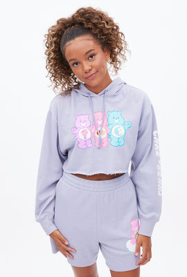 Care Bears Graphic Crop Pullover Hoodie