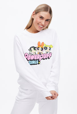 Powerpuff Girls Graphic Crew Neck Pullover Sweatshirt