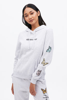 Aéropostale Butterfly Sleeve Graphic Print Pullover Hoodie