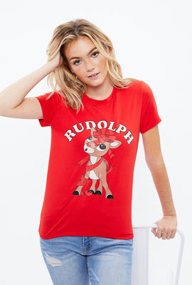 T-shirt classique super doux à imprimé Rudolph