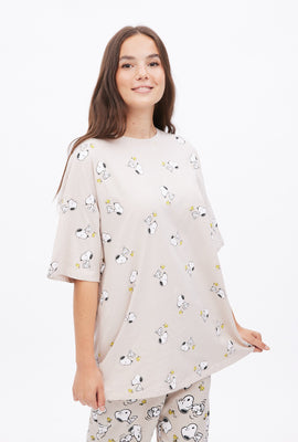 T-shirt surdimensionné à imprimé graphique Snoopy