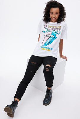 T-shirt imprimé coupe garçonne à imprimé The Rolling Stones North American 1989 Tour