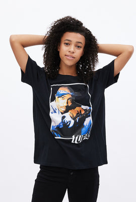 T-shirt coupe garçonne à imprimer graphique Tupac