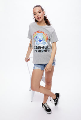 T-shirt de coupe garçonne à imprimé Câlinours Careful I'm Grumpy