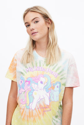 T-shirt teint nouée coupe garçonne à imprimé graphique Mon Petit Poney