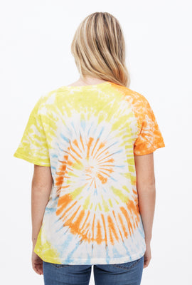 T-shirt teint nouée coupe garçonne à imprimé graphique SpongeBob