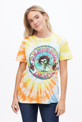 T-shirt teint nouée coupe garçonne à imprimé graphique Grateful Dead