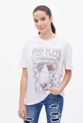 T-shirt coupe garçonne à imprimer graphique Pink Floyd 1972 Live On Stage