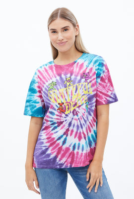 T-shirt teint noué en spirale coupe garçonne à imprimer graphique Grateful Dead Dancing Bears