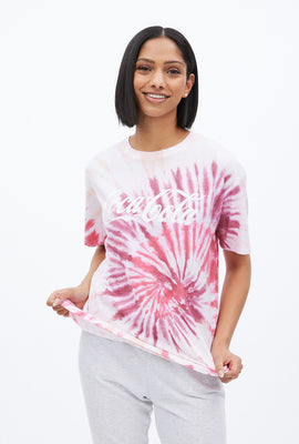 T-shirt noué-teint coupe garçonne é imprimé Coca-Cola
