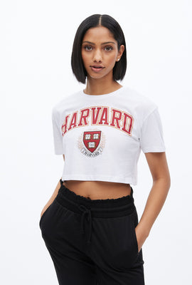 T-shirultra écourté avec logo de Harvard