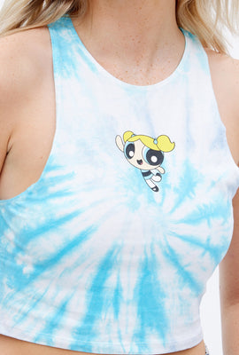 Camisole coupe court teint noué à imprimé graphique Bulle Les Super-Nanas