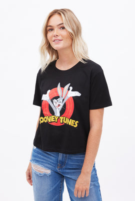 T-shirt coupe court carée à imprimé graphique Bugs Bunny Looney Tunes