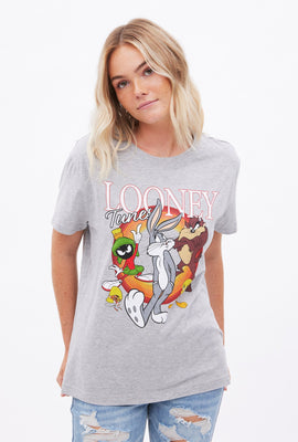 T-shirt coupe garçonne à imprimé graphique Looney Tunes Squad