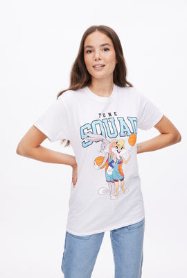 T-shirt coupe garçonne à imprimé graphique Tune Squad Bugs et Lola Lapin