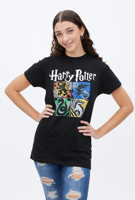 T-shirt coupe garçonne à imprimer graphique Harry Potter Maisons de Poudlard