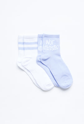 Chaussettes à Slogan Paquet de 2