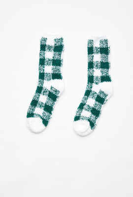 AERO Plaid And Solid Crew Socks 2-Pack